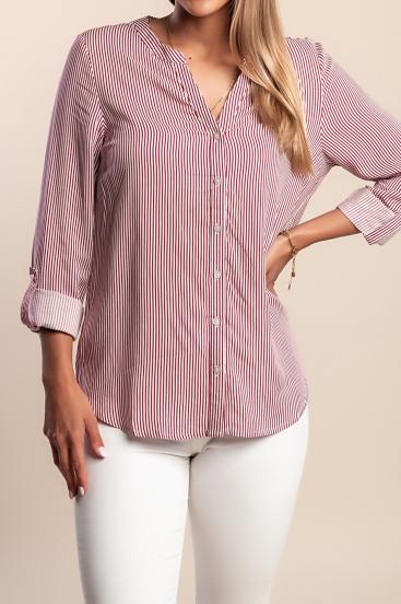 Plus Size Shirt mit Streifenprint, rot