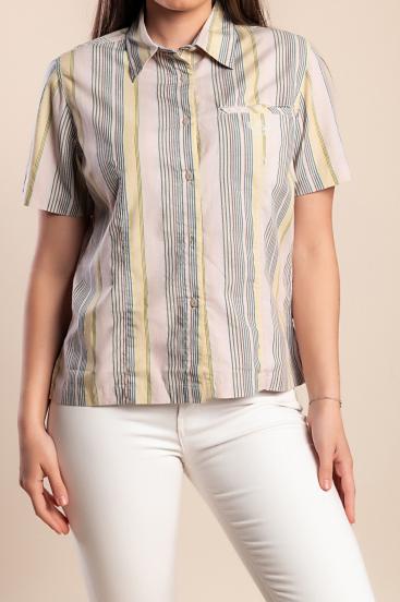Gestreiftes Kurzarmshirt, flieder