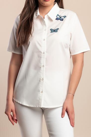 Kurzarmshirt Plus Size, weiß