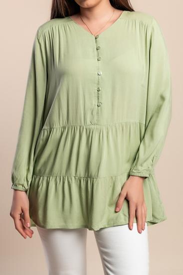 Bluse mit Knöpfen, hellgrün