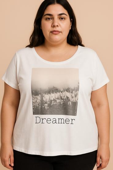 T-Shirt mit Print in Übergröße, weiß