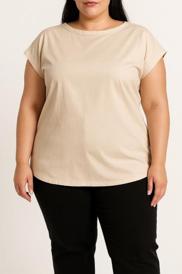 Große Bluse mit Knöpfen, beige