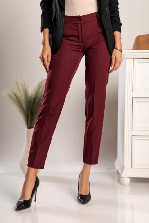 Elegante lange Hose mit gerader Schnittform Tordina, burgund