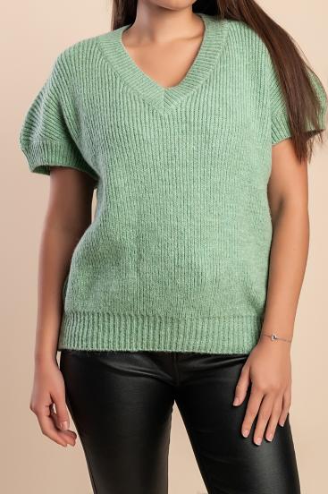 Großer Kurzarmpullover, grün