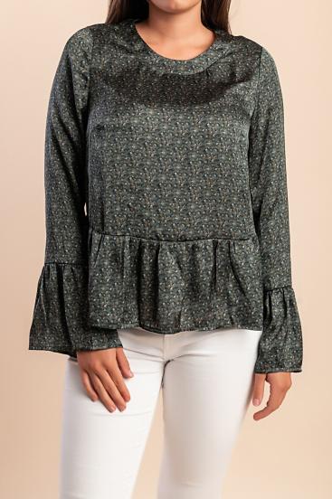 Bedruckte Bluse, grün