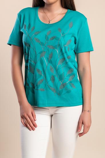 Bedrucktes T-Shirt, türkis