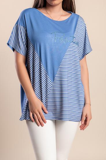 Bedrucktes T-Shirt, blau