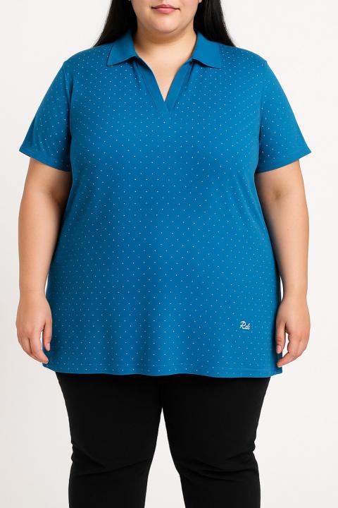 Baumwoll-Poloshirt, Royal Blue