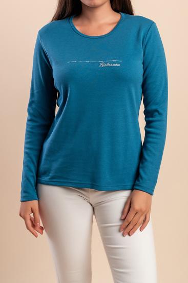 Langarmshirt Baumwolle, blau