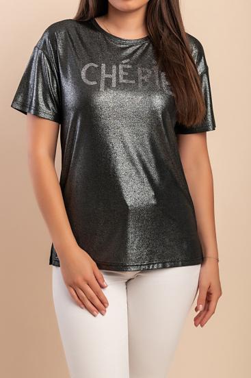 Bedrucktes T-Shirt, schwarz
