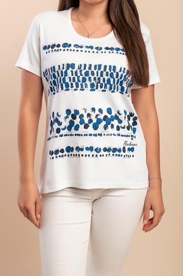 Baumwoll-T-Shirt mit Aufdruck, weiß