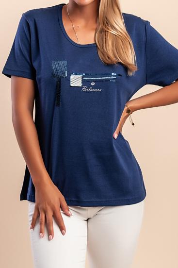 Rundhals-T-Shirt, dunkelblau