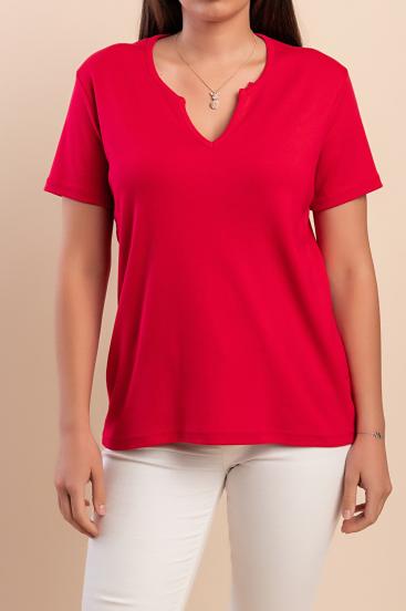 Baumwoll-T-Shirt, rot