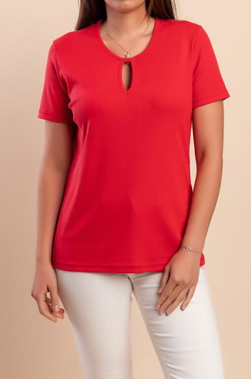 Baumwoll-T-Shirt, rot