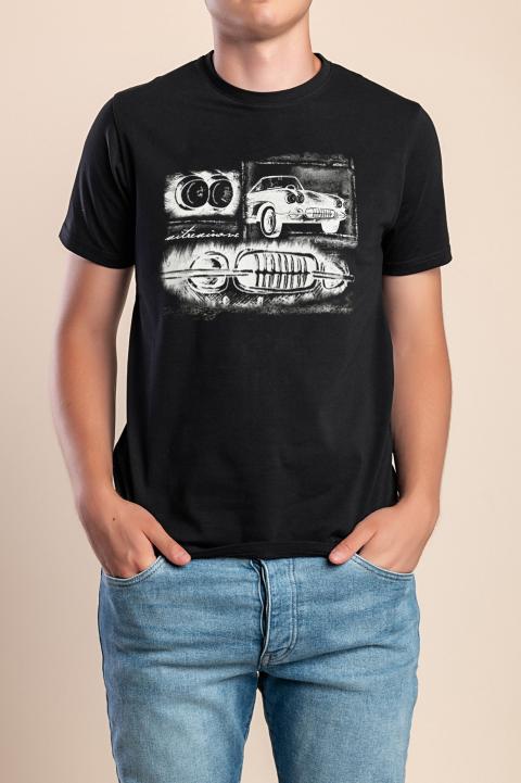Herren Baumwoll-T-Shirt, Schwarz