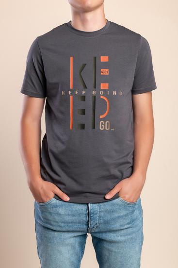 Herren Baumwoll-T-Shirt, grau