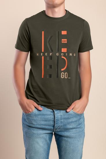 Herren Baumwoll-T-Shirt, olive