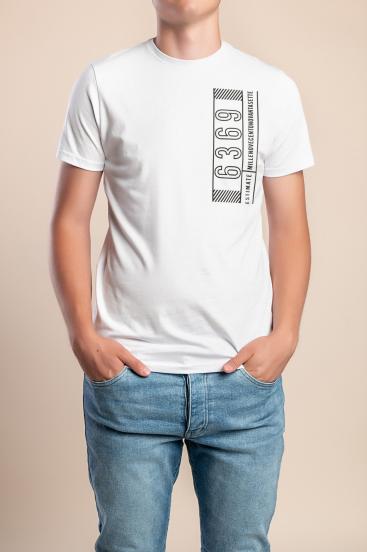Herren Baumwoll-T-Shirt, weiß