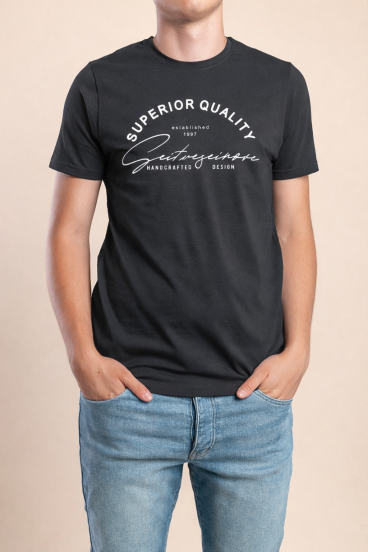 Herren Baumwoll-T-Shirt, Grau