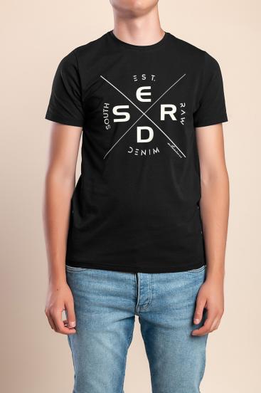 Herren Baumwoll-T-Shirt, schwarz