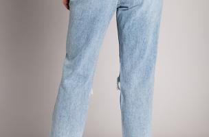 Gerippte Straight-Jeans  Volenta, hellblau