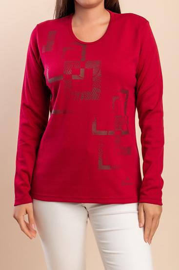 Langarm-T-Shirt, Burgund