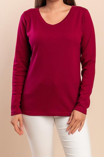 Langarmshirt aus Baumwolle, bordeaux