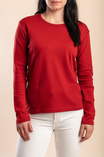 Langarmshirt aus Baumwolle, Terrakotta