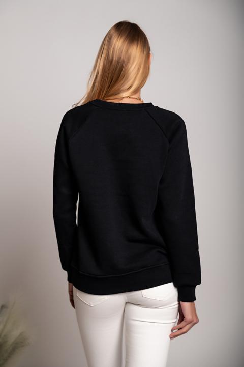 Sport-Baumwoll-Langarm-T-Shirt  Maliya, schwarz