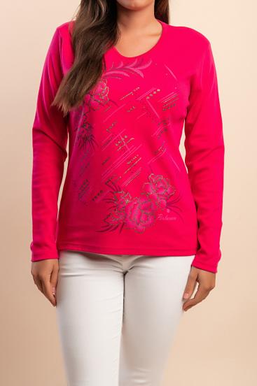 Langarmshirt aus Baumwolle, rosa
