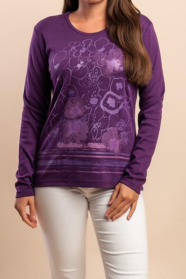 Baumwoll-Longsleeve, lila