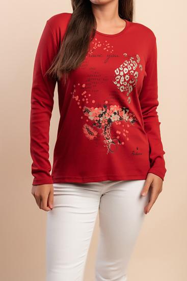 Baumwoll-Longsleeve, Terrakotta