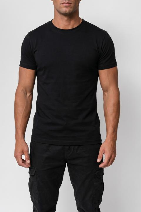 Baumwoll Herren T-Shirt, Schwarz