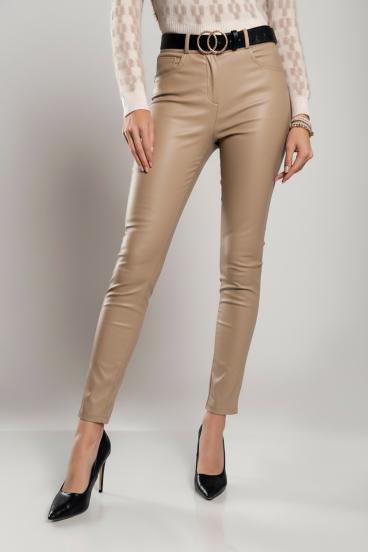 Eng anliegende Kunstlederhose Roda, Khaki