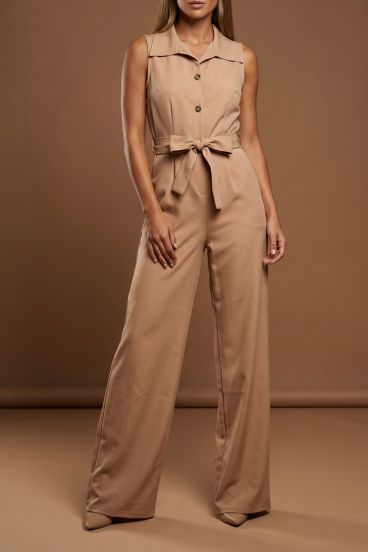 Modischer ärmelloser Overall, beige