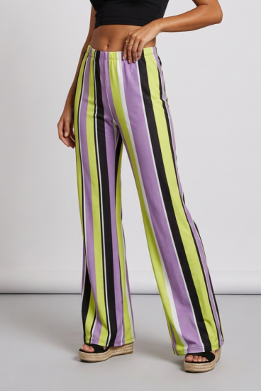 Elegante lange gestreifte Hose, grün