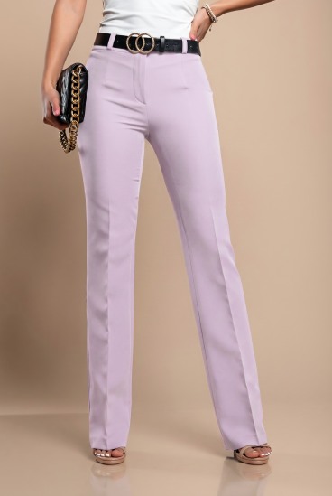 Elegante lange Hose mit geraden Beinen, staubiges Flieder