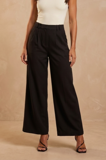 Lange Hosen mit weitem Bein, schwarz