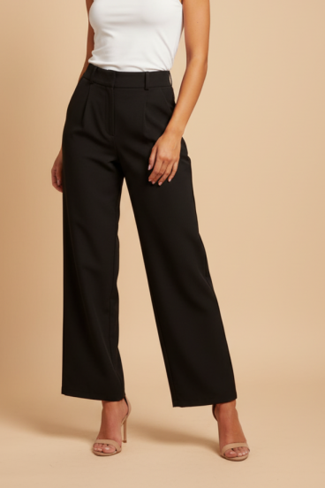 Elegante Hose mit elastischem Bund, schwarz