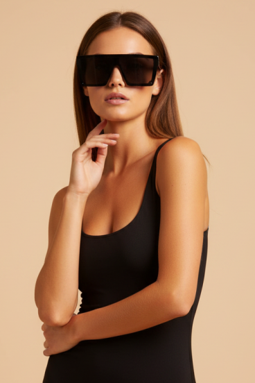 Modische Sonnenbrille, Schwarz
