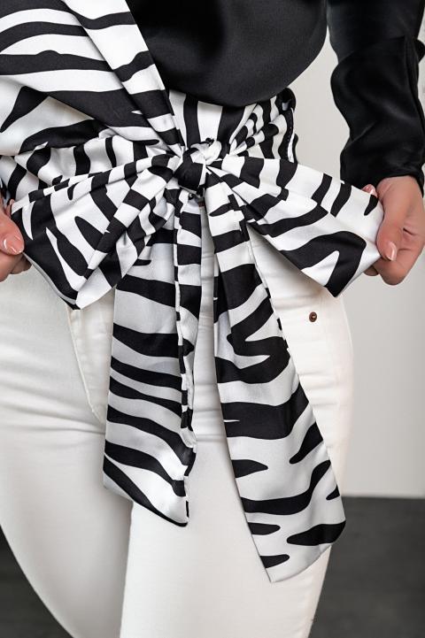 Elegante Bluse mit Print Roveretta, schwarz und weiß