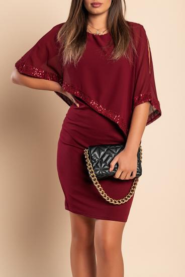 Elegantes Kleid  ARLET, bordeaux